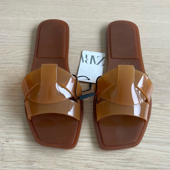 Zara Shoes - Zara Sandals in Orange/Brown